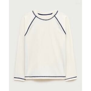 NWT J.Crew Crewcuts Kids' Baseball Long Sleeve Rash Guard Ivory Size XL (12-13)